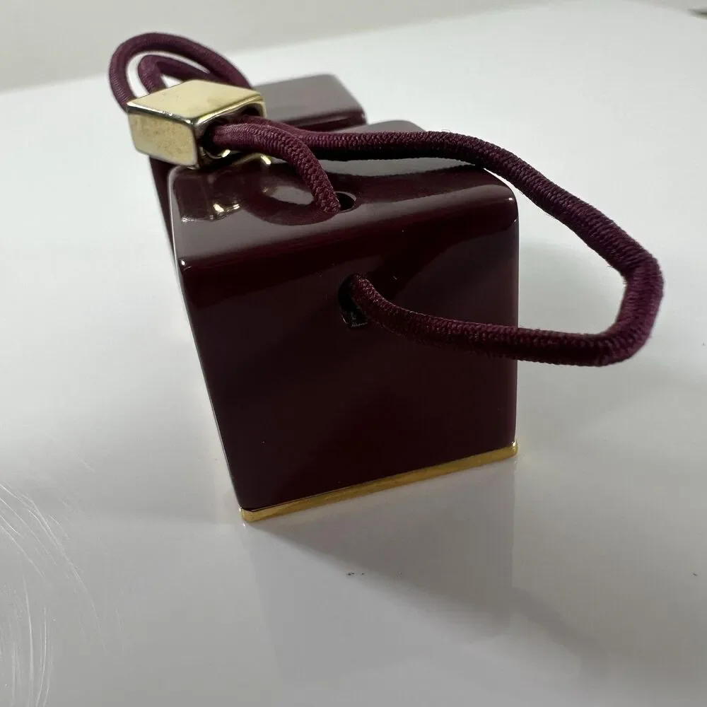 Louis Vuitton Purple Gold Cube Hair Tie With Box Authentic